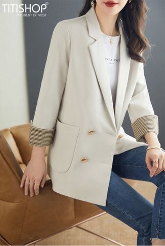 Áo Blazer Nữ Titishop BNN107 Kem