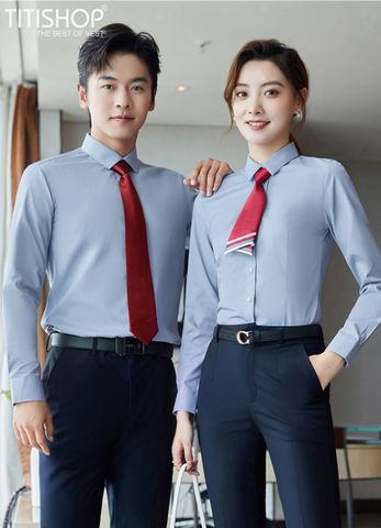 Đồng Phục Sơ Mi Titishop SMC141 (Polyester ) Free Thêu Logo