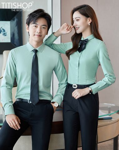 Đồng Phục Sơ Mi Titishop SMC142 (Polyester ) Free Thêu Logo