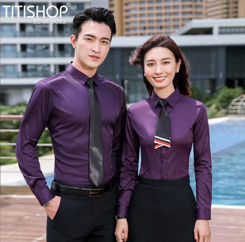 Đồng Phục Sơ Mi Titishop SMC152 (Polyester ) Free Thêu Logo