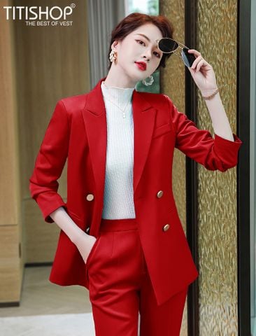 Áo vest nữ Titishop CNN488 Đỏ Luxury