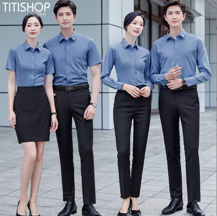 Đồng Phục Sơ Mi Titishop (74% Sợi Polyester )