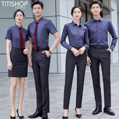 Đồng Phục Sơ Mi Titishop (74% Sợi Polyester )