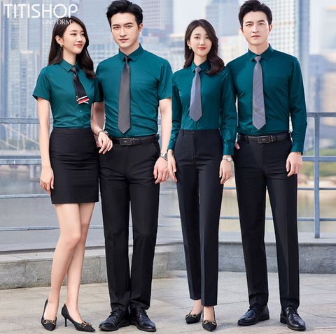 Đồng Phục Sơ Mi Titishop (74% Sợi Polyester )