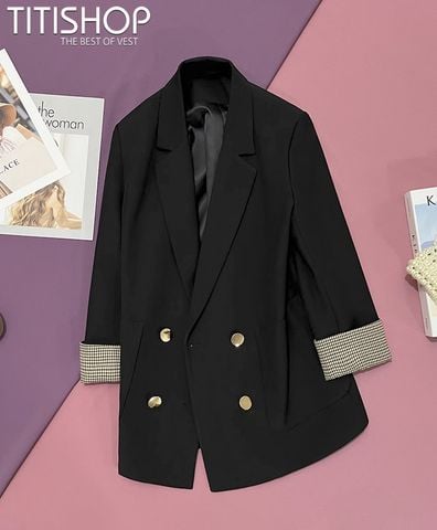 Áo Blazer Nữ Titishop BNN106 Đen