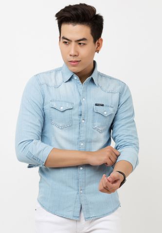 Áo sơ mi Denim Titishop ADN46 Tay Dài ( Ngoại nhập )