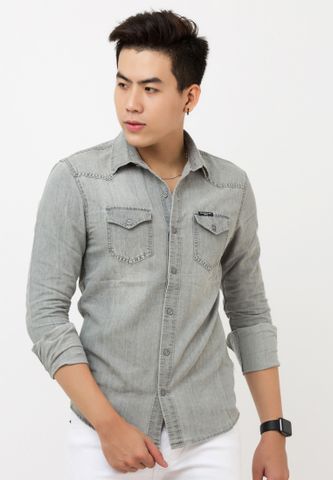 Áo sơ mi denim Titishop ADN47 Tay Dài ( Ngoại nhập )