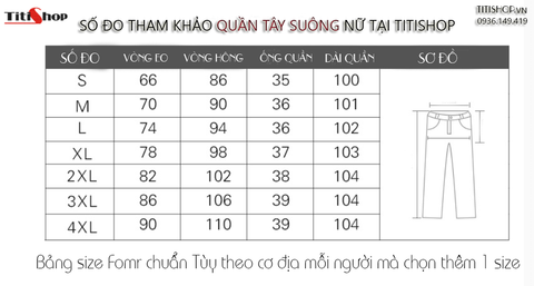 Quần Tây Nữ Titishop ACC94 Xanh dương suông