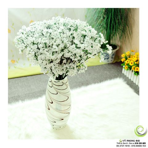  Cành Hoa sao trắng 58cm 3 nhánh trang trí chụp hình sản phẩm HOA-47 