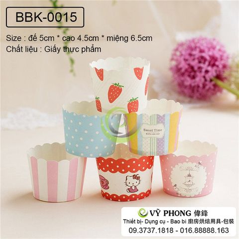  Bao Bì Kẹo - Khuôn Giấy Cupcake Họa Tiết (Cứng) BBK-0015 