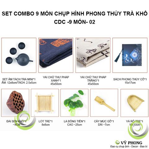  SET COMBO 9 MÓN TRANG TRÍ CHỤP HÌNH SẢN PHẨM PHONG THỦY THỰC PHẨM TRÀ KHÔ ĐẠO CỤ CHỤP ẢNH SẢN PHẨM INS CDC-9 MÓN-02 