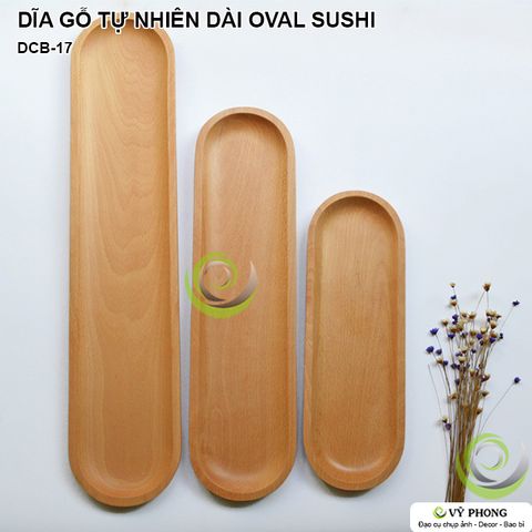  DĨA GỖ DẺ GAI TỰ NHIÊN DÀI OVAL PHONG CÁCH NHẬT BẢN ĐỂ BÁNH SUSHI TRANG TRÍ BẾP ĐẠO CỤ CHỤP ẢNH SẢN PHẨM INS DCB-17a,b,c 