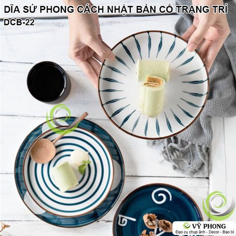  DĨA SỨ HOA VĂN PHONG CÁCH NHẬT BẢN CỔ TRANG TRÍ BẾP CHỤP HÌNH ĐẠO CỤ CHỤP ẢNH SẢN PHẨM INS DCB-22 