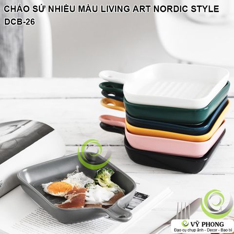  CHẢO SỨ DĨA SỮ MÀU VINTAGE LIVING ART BẮC ÂU NORDIC TRANG TRÍ BẾP ĐẠO CỤ CHỤP HÌNH SẢN PHẨM INS DCB-26 