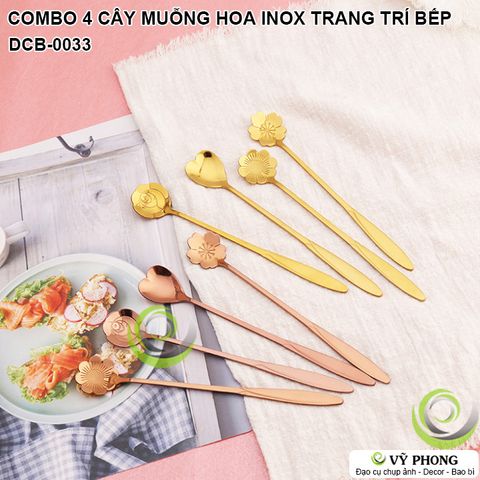  SET COMBO 4 CÂY MUỖNG HOA INOX BẮC ÂU TRANG TRÍ BẾP CHỤP ẢNH ĐẠO CỤ CHỤP HÌNH SẢN PHẨM INS DCB-33 