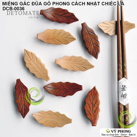  MIẾNG GÁC ĐŨA HÌNH CHIẾC LÁ GỖ TRINH NAM PHONG CÁCH NHẬT BẢN TRANG TRÍ BẾP ĐẠO CỤ CHỤP ẢNH SẢN PHẨM INS DCB-0036 