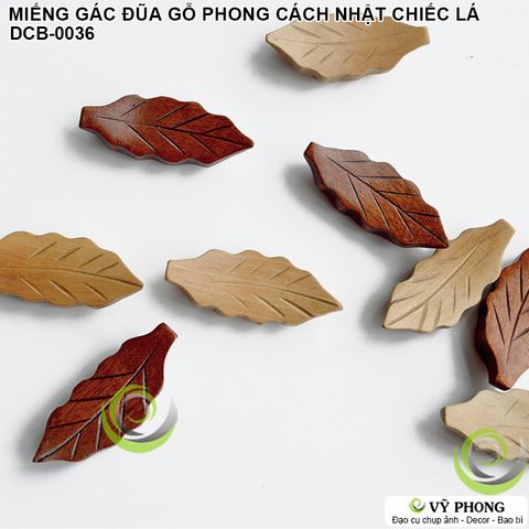  MIẾNG GÁC ĐŨA HÌNH CHIẾC LÁ GỖ TRINH NAM PHONG CÁCH NHẬT BẢN TRANG TRÍ BẾP ĐẠO CỤ CHỤP ẢNH SẢN PHẨM INS DCB-0036 