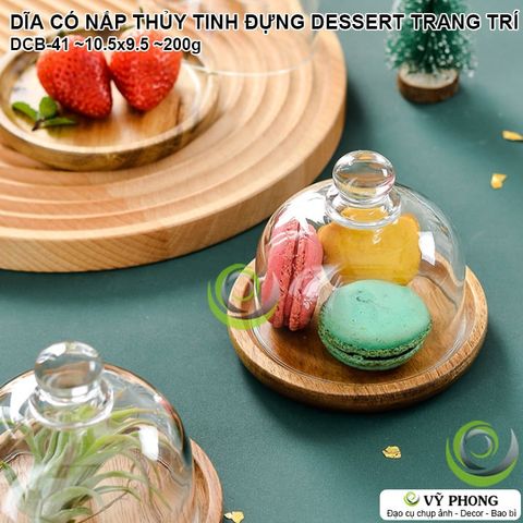  DĨA ĐỰNG BÁNH TRÁI CÂY BẰNG GỖ CÓ NẮP THỦY TINH SANG TRỌNG BẮC ÂU TRANG TRÍ BẾP ĐẠO CỤ CHỤP ẢNH SẢN PHẨM DCB-41 