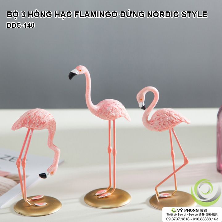 BỘ 3 HỒNG HẠC FLAMINGO ĐỨNG NORDIC STYLE ĐẠO CỤ TRANG TRÍ CHỤP ẢNH DDC-140a,b,c,d