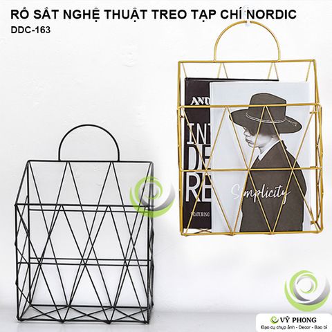  RỔ SẮT NGHỆ THUẬT TREO TẠP CHÍ PHONG CÁCH NORDIC TRANG TRÍ ĐẠO CỤ CHỤP ẢNH SẢN PHẨM INS DDC-163a,b 