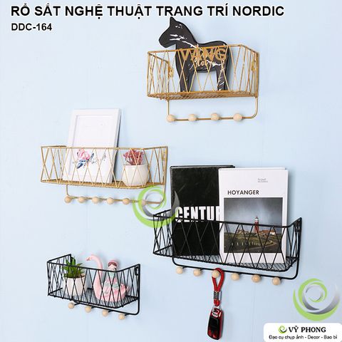  RỔ SẮT NGHỆ THUẬT ĐAN LƯỚI TRANG TRÍ PHONG CÁCH NORDIC ĐẠO CỤ CHỤP ẢNH SẢN PHẨM INS DDC-164a,b,c,d 