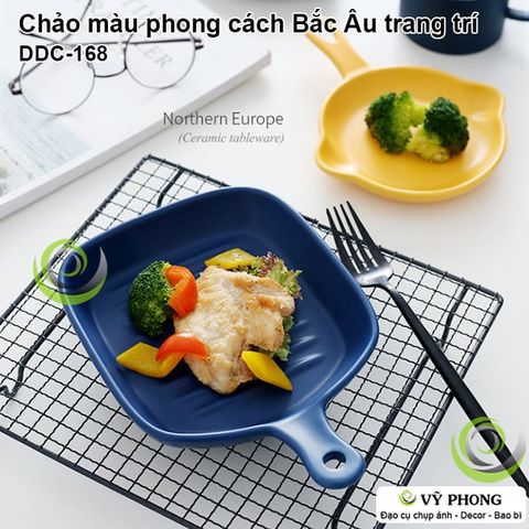  CHẢO SỨ MÀU PHONG CÁCH BẮC ÂU TRANG TRÍ BẾP CHỤP HÌNH ĐẠO CỤ CHỤP ẢNH SẢN PHẨM INS DDC-168a,b 