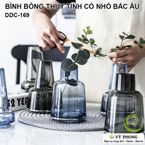  BÌNH BÔNG HOA THỦY TINH LỌ HOA CỔ NHỎ PHONG CÁCH BẮC ÂU NORDIC TRANG TRÍ CHỤP HÌNH ĐẠO CỤ CHỤP ẢNH SẢN PHẨM INS DDC-169 