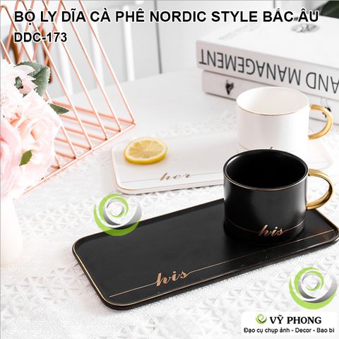  BỘ LY DĨA TÌNH NHÂN PHONG CÁCH BẮC ÂU NORDIC TRANG TRÍ BẾP CHỤP HÌNH ĐẠO CỤ CHỤP ẢNH SẢN PHẨM INS DDC-173a,b 