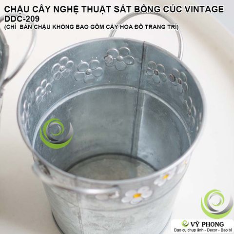  CHẬU CÂY NGHỆ THUẬT SẮT CHẬU HOA SẮT HÌNH BÔNG CÚC VINTAGE TRANG TRÍ CHỤP HÌNH ĐẠO CỤ CHỤP ẢNH SẢN PHẨM INS DDC-209 