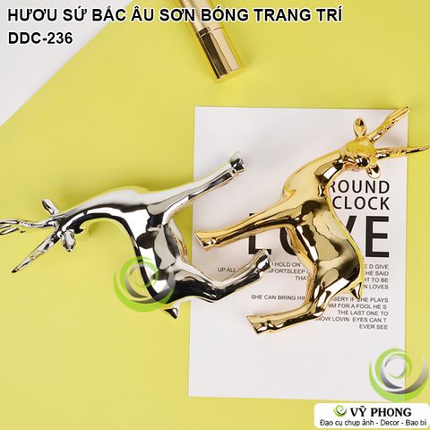  TƯỢNG CON HƯƠU SỨ CON NAI SỨ PHONG CÁCH BẮC ÂU NORDIC SƠN BÓNG TRANG TRÍ CHỤP HÌNH ĐẠO CỤ CHỤP ẢNH SẢN PHẨM INS DDC-236 