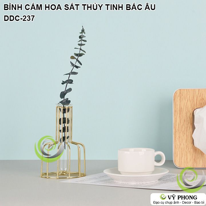 BÌNH HOA CHẬU CẮM HOA NGHỆ THUẬT SẮT THỦY TINH PHONG CÁCH BẮC ÂU NORDIC TRANG TRÍ ĐẠO CỤ CHỤP ẢNH SẢN PHẨM INS DDC-237