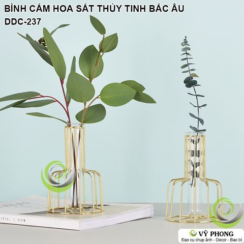  BÌNH HOA CHẬU CẮM HOA NGHỆ THUẬT SẮT THỦY TINH PHONG CÁCH BẮC ÂU NORDIC TRANG TRÍ ĐẠO CỤ CHỤP ẢNH SẢN PHẨM INS DDC-237 