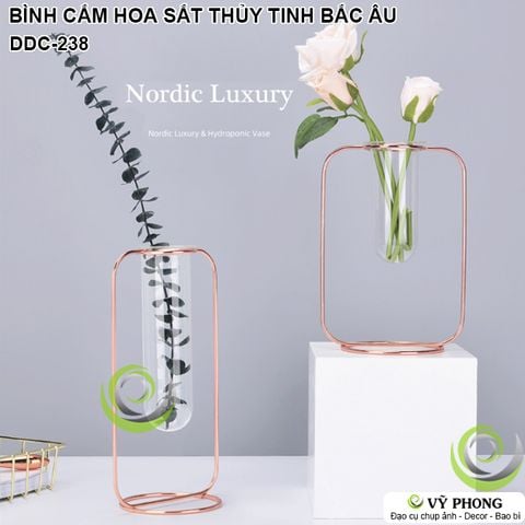  BÌNH HOA LỌ CẮM HOA NGHỆ THUẬT SẮT THỦY TINH PHONG CÁCH BẮC ÂU NORDIC TRANG TRÍ ĐẠO CỤ CHỤP ẢNH SẢN PHẨM INS DDC-238 