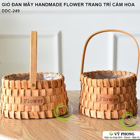  GIỎ HOA ĐAN MÂY TỰ NHIÊN HANDMADE GẮN TAG DA FLOWER TRANG TRÍ VƯỜN PHỒNG KHÁCH ĐẠO CỤ CHỤP ẢNH SẢN PHẨM INS DDC-249 