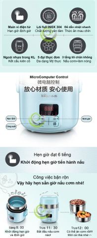  Hộp cơm điện đa năng DFH-B20J1 Cà mên điện nấu cơm lõi INOX 304 