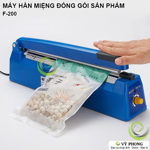  MÁY HÀN MIỆNG ĐÓNG GÓI BAO BÌ TÚI ĐỰNG BÁNH KẸO QUÀ TẶNG F-200 