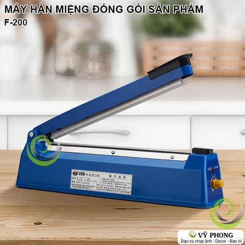  MÁY HÀN MIỆNG ĐÓNG GÓI BAO BÌ TÚI ĐỰNG BÁNH KẸO QUÀ TẶNG F-200 