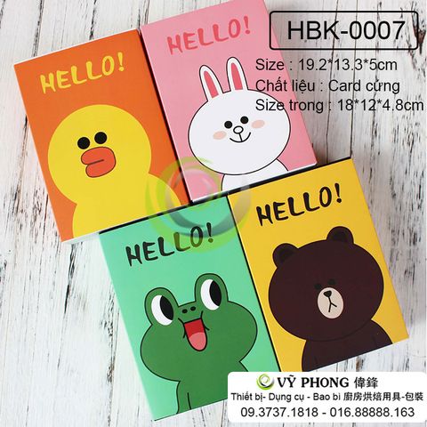  Hộp Bánh Kẹo - Hộp Bánh Kẹo Hello Gấu/Thỏ/Ếch/Vịt 