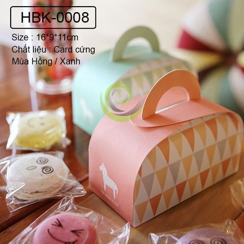  Hộp Bánh Kẹo - Hộp Bánh Kẹo Vintage có quai xách (Macaron) 