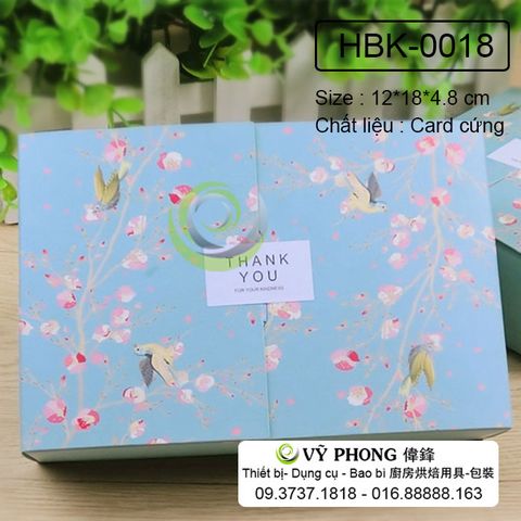  Hộp Bánh Kẹo - Hộp Bánh Kẹo Hoa Văn Vintage Xanh (Nắp mở ngang) 