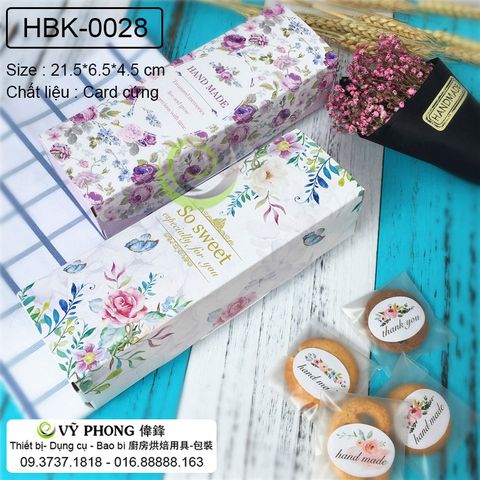  Hộp Bánh Kẹo - Hộp Bánh Kẹo Hoa Tím Vintage HANDMADE/SO SWEET (hình chữ nhật) 