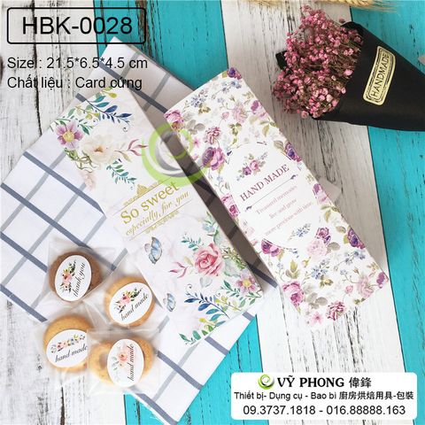  Hộp Bánh Kẹo - Hộp Bánh Kẹo Hoa Tím Vintage HANDMADE/SO SWEET (hình chữ nhật) 