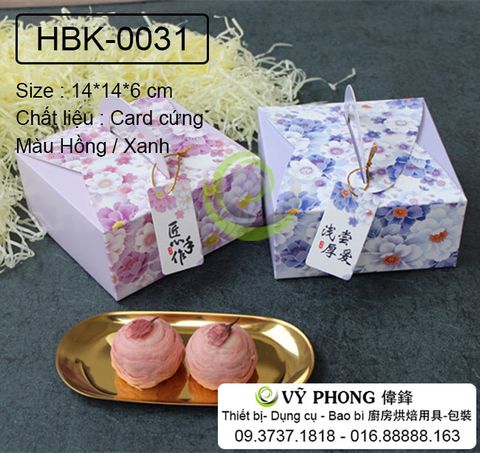  Hộp Bánh Kẹo - Hộp Bánh Kẹo Mùa Xuân Hoa Đào Hồng/Xanh (có quai) 