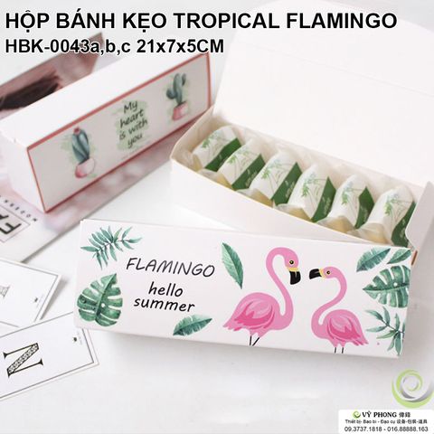  HỘP BÁNH KẸO TROPICAL FLAMINGO HBK-0043a,b,c  21x7x5cm 