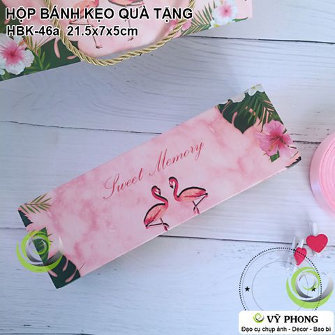  HỘP BÁNH KẸO HỘP QUÀ FLAMINGO SWEET MEMORY HBK-0046a 21x7x5cm 