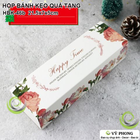  HỘP BÁNH KẸO HỘP QUÀ HAPPY TIME HBK-0046b 21x7x5cm 