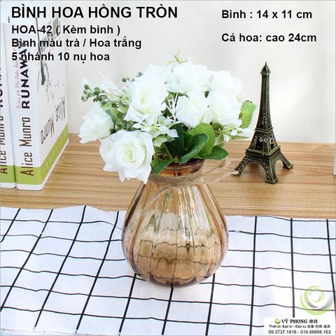  BÌNH HOA HỒNG TRÒN TRANG TRÍ CHỤP ẢNH NHIỀU MÀU HOA-42~45 