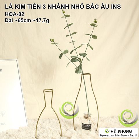  CÀNH LÁ KIM TIỀN 3 NHÁNH NHỎ BẮC ÂU NORDIC TRANG TRÍ ĐÁM CƯỚI CHỤP HÌNH ĐẠO CỤ CHỤP ẢNH SẢN PHẨM INS HOA-82 