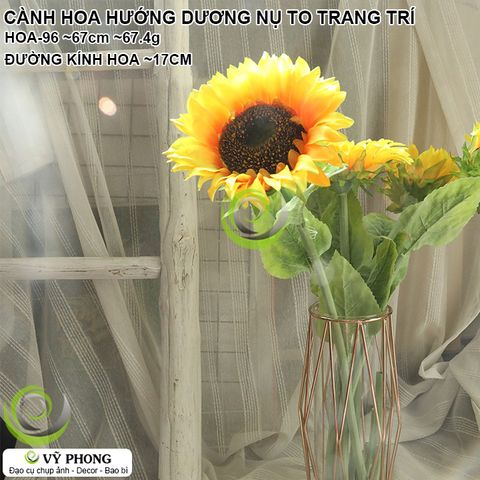  CÀNH HOA HƯỚNG DƯƠNG NỤ TO THÂN DÀY CAO CẤP TRANG TRÍ LỄ TẾT NHÀ CỬA ĐẠO CỤ CHỤP ẢNH SẢN PHẨM INS HOA-96 