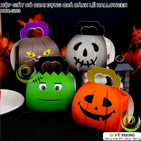  HỘP GIẤY CÓ QUAI XÁCH ĐỰNG BÁNH KẸO LỄ HALLOWEEN HỘP ĐỰNG QUÀ TẶNG DECOR TRANG TRÍ LỄ HỘI MA QUỶ HBK-0223 